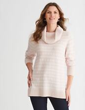W LANE - Womens Jumper - Long Winter Sweater - Pink Pullover - Textured - Casual