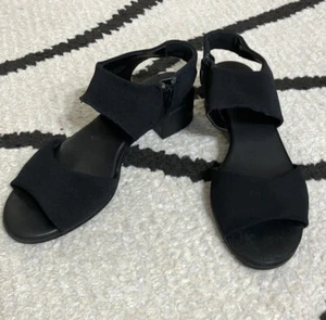 Alex Marie Black Zip Sandals Low Heel 7M - Picture 1 of 9
