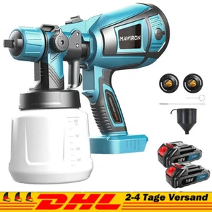 Für Makita Farbsprühsystem Elektrische Farbspritzpistole Sprühpistole Mit 2 Akku - Bild 1 von 16