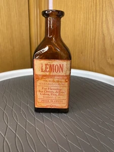 Vintage Bottle ~ Lemon Food Coloring Glass Bottle ~ Vintage with label - Picture 1 of 9