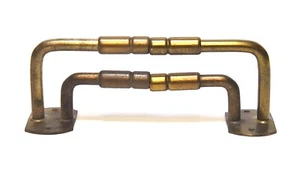 VINTAGE GOOSENECK TUBE WALL MOUNT CURTAIN DOUBLE ROD SUPPORTS - Picture 1 of 6
