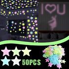 50PC Kids Bedroom Fluorescent Glow In The Dark Snowflake Wall Stickers