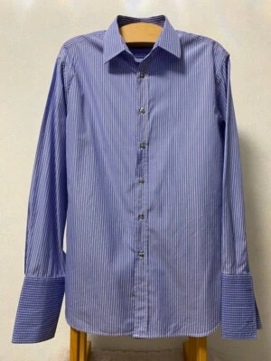 Paul Smith London Classic Fit Dress Shirt Men Blue Striped French Cuffs Size 16½ - Image 1 of 4
