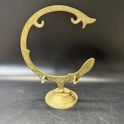 Vintage Brass Key Holder Jewelry Holder Engraving Art Deco Red Lining 8” Tall - Image 1 of 4