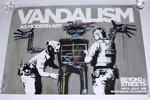 BANKSY X BASQUIAT Beyond the Streets 18x24in Art Print OFFSET LITHO POSTER - Picture 1 of 3
