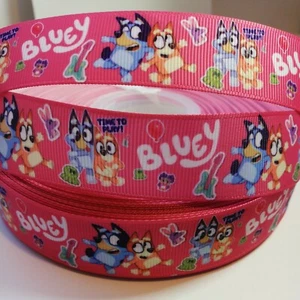 BLUEY Grosgrain Ribbon 1 inch (25mm) width, for craft, hair, cake deco etc - Picture 1 of 3