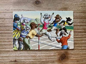 Mainzer Hunde, Ziellinie, Marathon, 4725, Eugen Hartung, alte Postkarte - Bild 1 von 2