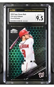 2020 Topps Chrome Black Green #/99 #76 Carter Kieboom CSG 9.5 Mint+ Pop 1 - Picture 1 of 1