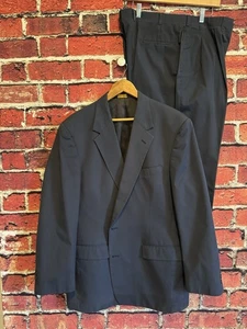 Traje De Colección Brooks Brothers Para Hombre Azul Marino Algodón 2 Botones 48 Largo 40x31 - Imagen 1 de 7