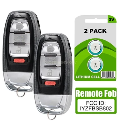 2 Llavero remoto inteligente 4B para Audi A4 A5 Q5 2010 2011 2012 2013 2014 2015 2016 Foto 1 de 4