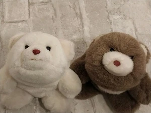 2 mini orsetti vintage Gund Snuffles 1) marrone e 1) bianco peluche 1980 6" - Foto 1 di 12