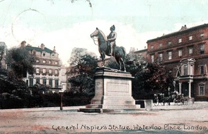London England General Napier's Statue Waterloo Place Vintage 1907 Postcard - Picture 1 of 2