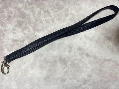 CHANEL Leather Matelasse Neck Strap Navy Silver Fashion Charm Accesory Unisex - Image 1 of 4