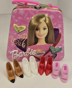 Vintage Barbie Doll Shoes Pumps High Heels Lot of 4 *Plus 2003 Tin Case - Picture 1 of 9