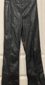 Pantaloni donna Princess Polly in vinile vita alta gamba dritta taglia 2 neri - Foto 1 di 8