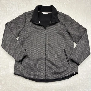 Woolrich Women's grey and black patterned full zip fleece lined light jacket-XL - Picture 1 of 14