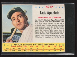1963 Jell-O #37 Luis Aparicio - Hand Cut - Set Break! See Scans - Picture 1 of 2