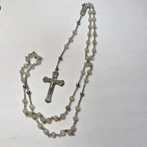 italienischer 925 vintage antiker Rosenkranz gemarkt Grenci Sterling alt katholisch religiös - Bild 1 von 7