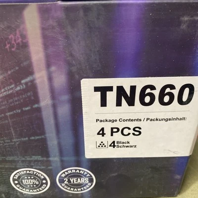 Paquete de 4 cartuchos de tinta para impresora de tóner Ezink Tn660 Foto 1 de 4