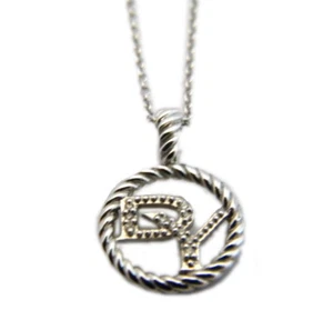 David Yurman 18" DY Logo Cable Collectables 18k White Gold/Diamonds Necklace NWT - Picture 1 of 7