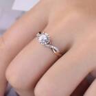 7.00MM Round Cut Moissanite Ring Twisted Shank White Gold Plated Bridal Ring