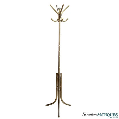 Perchero vintage Hollywood Regency imitación bambú dorado árbol de pasillo Foto 1 de 4