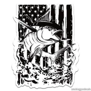 USA Flag Fishing, Vinyl Decal Sticker, Indoor Outdoor, 3 Sizes, #12708 - Picture 1 of 1