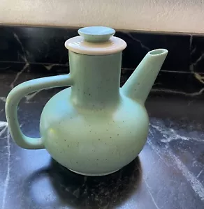 Classic Handmade Mid Century Ceramic Teapot Turquoise And Cream - A Work of Art! - Picture 1 of 4