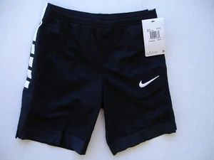 NWT Boy Size 7 - Nike Elite Short in Black White - Basketball Standard Fit - Picture 1 of 4