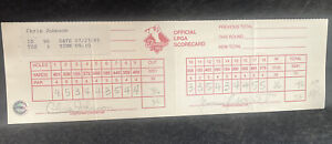 1995 Chris Johnson Jennifer Wyatt Signed LPGA Scorecard Hologram COA Match Used