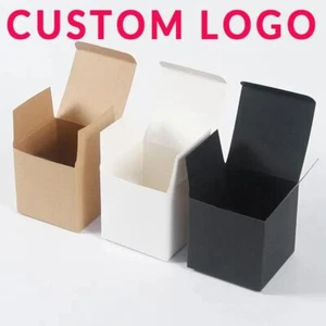20pcs Multi Size Square Kraft Gift Box Black White Brown Fold Packaging Paper Bo - Picture 1 of 27