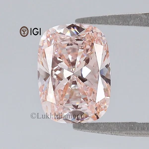 2.58 CT IGI Certified Cushion Cut Fancy Intense Pink VVS2 Clarity Lab Diamond - Picture 1 of 10