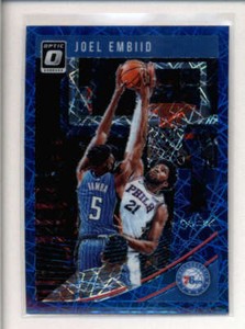JOEL EMBIID 2017/18 DONRUSS OPTIC #99 BLUE VELOCITY PRIZMS PARALLEL AK9739