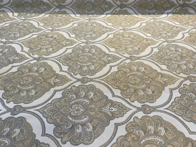 Artefato pérola bege M8982 carrinho jacquard tecido brocado por jarda  - Imagem 1 de 4