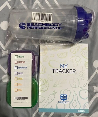 Beachbody My Tracker Book Shaker Cup Portion Control Containers Performance NEW - Image 1 of 4