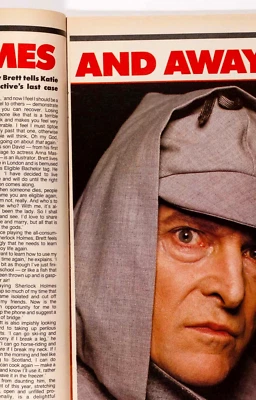 Jeremy Brett rare interview on Sherlock Holmes Basil Rathbone ITV UK TV MAGAZINE - Image 1 of 2