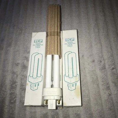 9 PK TPC 26 Watt 4Pin PL CFL Light Bulb 2700K Warm White G24q-3 Quad Tube 32426Q - Image 1 of 4