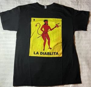 Alstyle Apparel & Activewear Heavyweight Black La Diablita T-Shirt Size Medium - Imagen 1 de 4