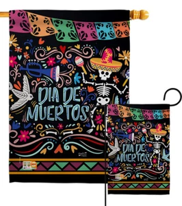 Colorful Dia De Muertos Halloween Day Of The Dead Garden House Yard Flag - Picture 1 of 13