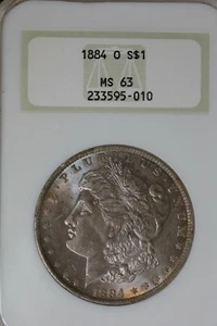 1884 O 1 $ ANACS MS 63 Morgan Silber 1 $, Miss Liberty Head TONED! - Bild 1 von 2
