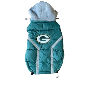 GreenBay Packers NFL  Puffer Dog Clothing Vest Size 3XL Team PET Coat Wear - Picture 1 of 4
