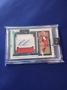 Parche doble jersey automático #99/99 Panini One 2023 - Rashee Rice RPA verde azulado novato! - Imagen 1 de 4