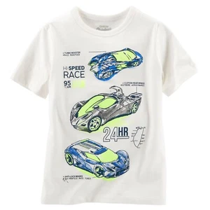 OshKosh B'gosh Boys "Hi-Speed Race Team" Graphic Tee; White (Kids 8) - Picture 1 of 1