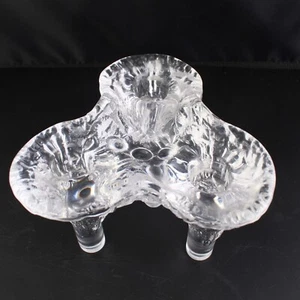 Vintage Kosta Boda Icicle Glass Candleholder Footed Igloo Candlestick Heavy! - Picture 1 of 8