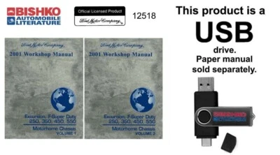 2001 Ford Excursion F250-F550 Super Duty Truck Motorhome Shop Service Manual USB - Image 1 of 3