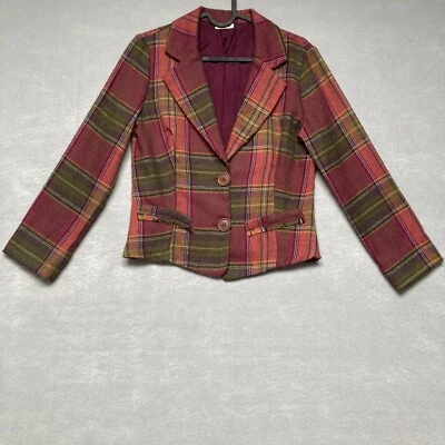 Y2K Charlotte Russe Blazer Womens M Plaid Twill Late 90s/Early 2000s Adorable - Image 1 of 4