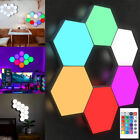 LED Honeycomb Wall Lights RGB Gaming Hexagon Lights Panel Smart Modular Lamp US