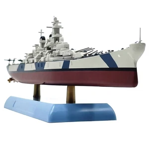 Retro 1:1000 WWII US BB-61 Lowa Battleship Model Alloy Warship Model with Stand - Picture 1 of 7