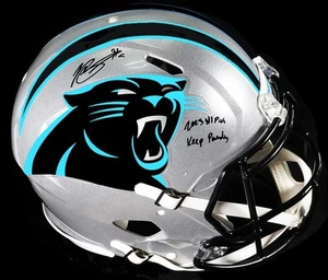 Bryce Young Firmado "KEEP POUNDING" Auténtico Casco de Velocidad Panteras Fanáticos BAS - Imagen 1 de 9