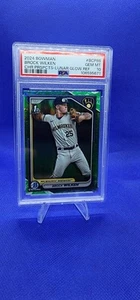 2024 BOWMAN CHROME LUNAR GREEN 1ST PROSPECT PSA 10 BROCK WILKEN BREWERS - Picture 1 of 2